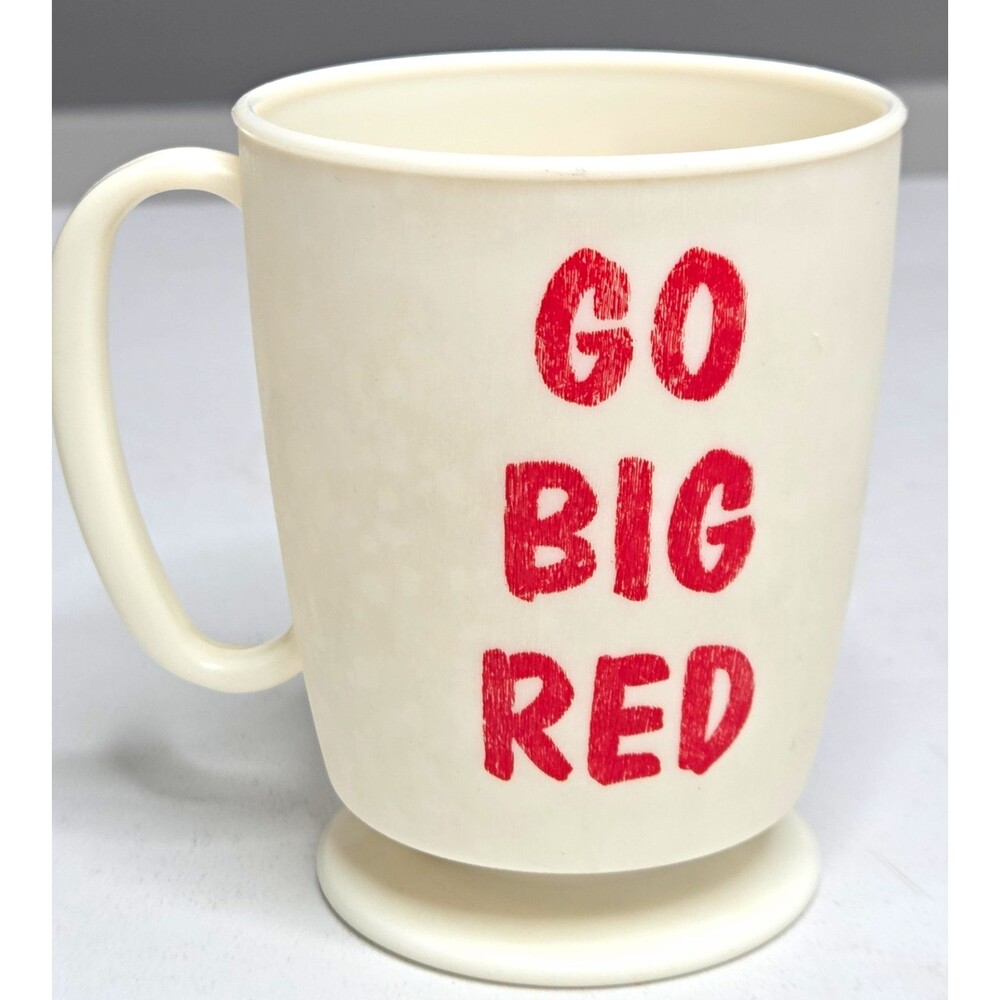 VTG Indiana University IU Hoosiers Mug Go Big Red Plastic Coffee Cup Whirley USA